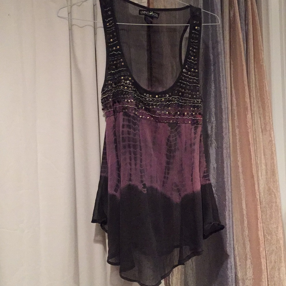 Living Doll babydoll swing tank tunic/scoop bodice